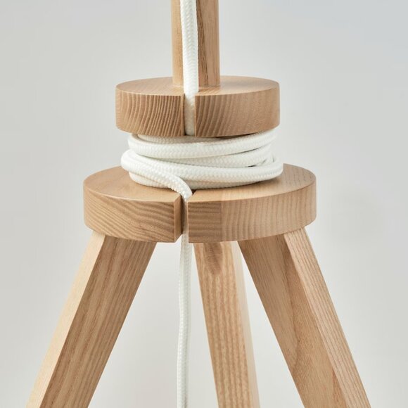 Brand New Beautiful Real Wood Table Lamp, IKEA White Canvas - Picture 9 of 13